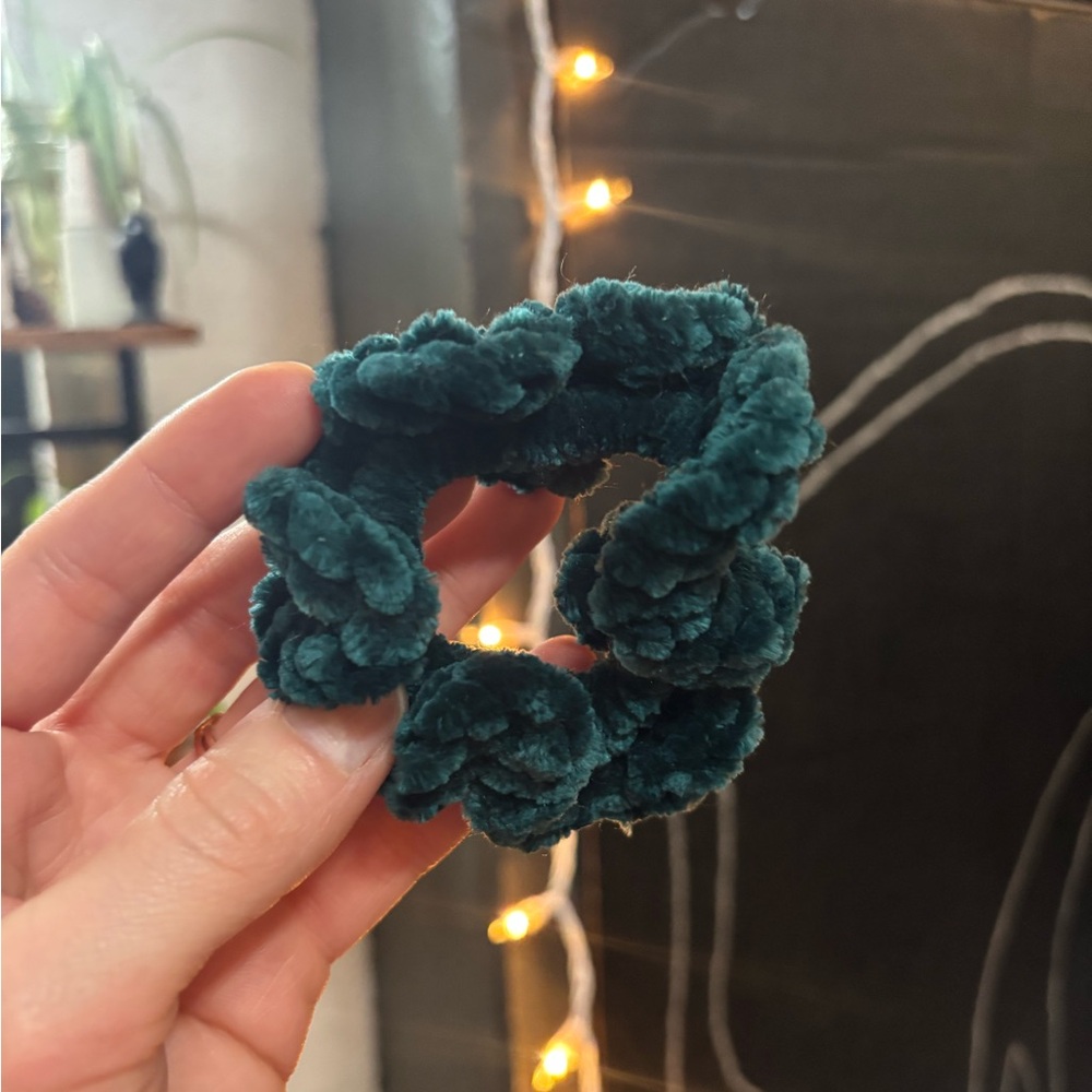 ✨2/$12✨Large Soft Velvet Handmade Teal Scrunchy!